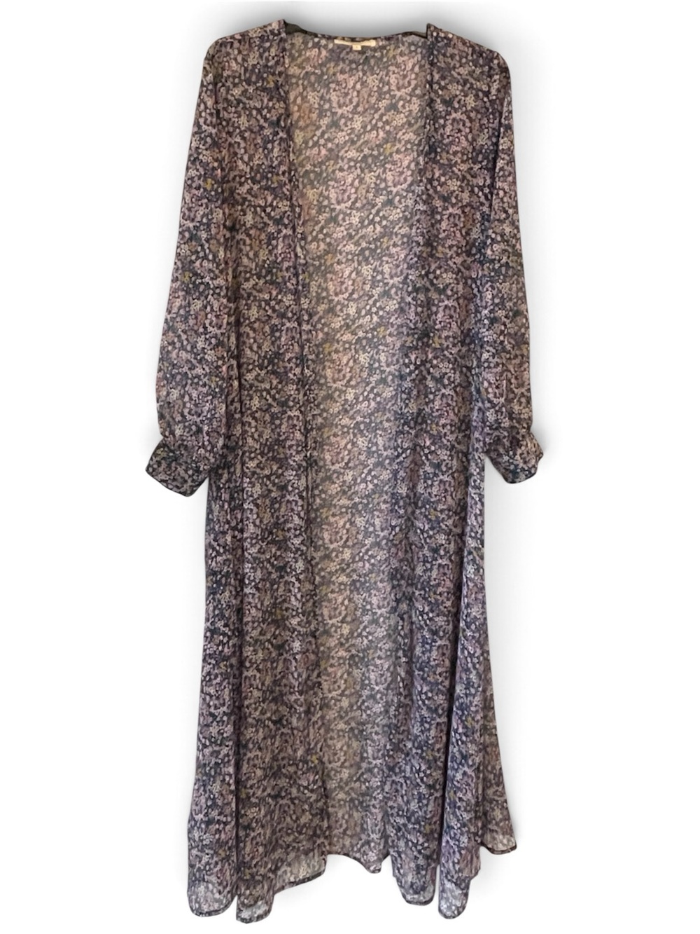 REBELLION Lightweight Sheer Floral Duster Robe - Purple and pink Size S